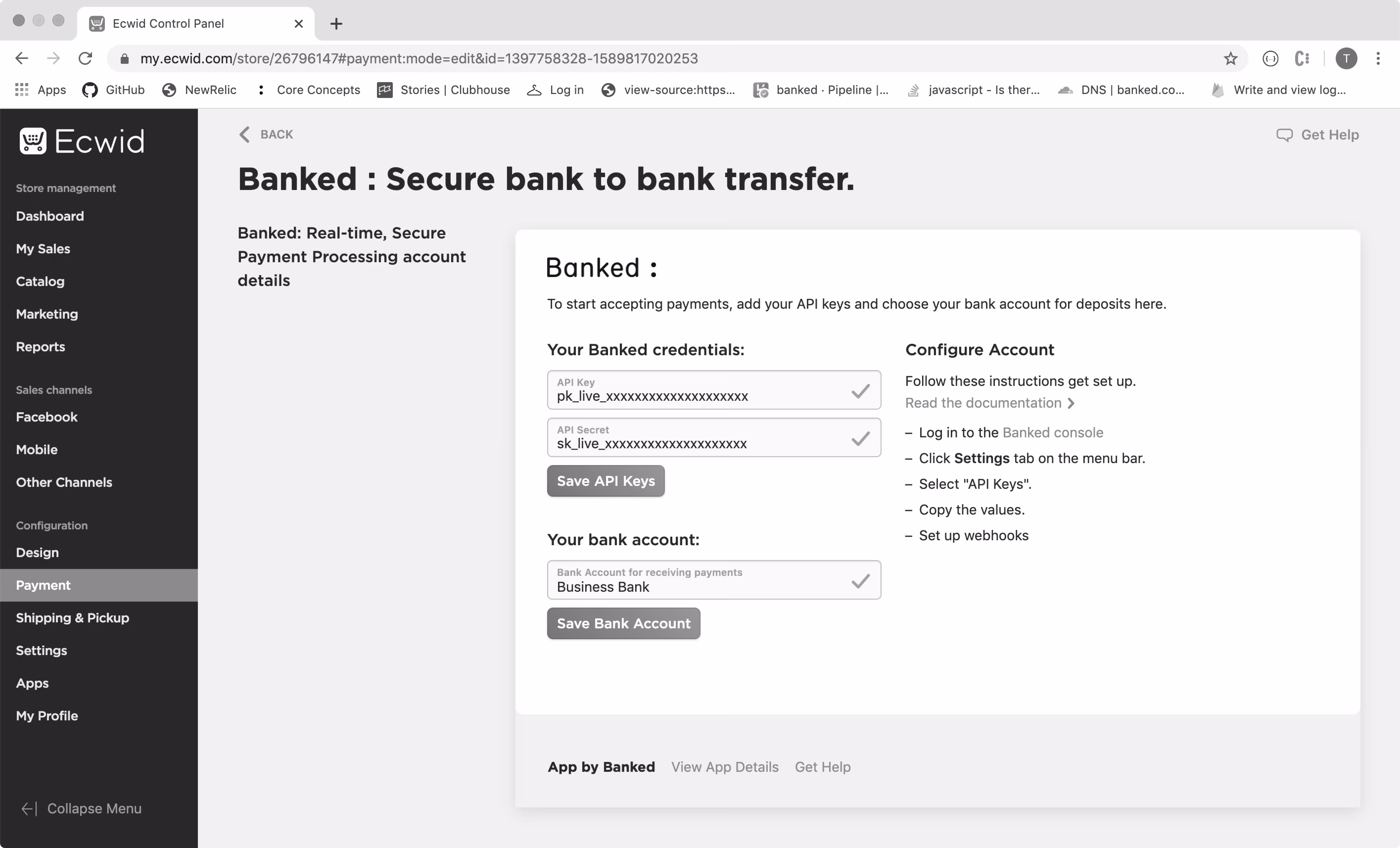 Banked API Integration Banked API Integration